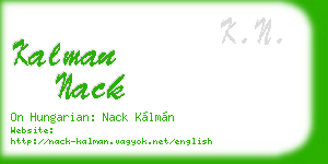 kalman nack business card